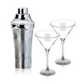 Rockport Martini Shaker & 2 Connoisseur Martini Glasses